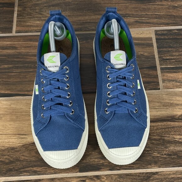 Cariuma OCA Low Womens Size 10.5 Shoes Marine Blue Canvas Casual Low Top Sneaker - Picture 13 of 14